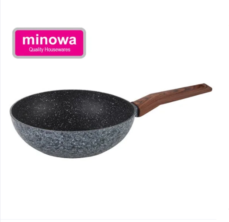 Product image UTAMAMEGA - Minowa / Yoshikawa Panci / Wajan / Teflon Marble Tumis Wok Pan 24 CM Anti Lengket Type MKD-24