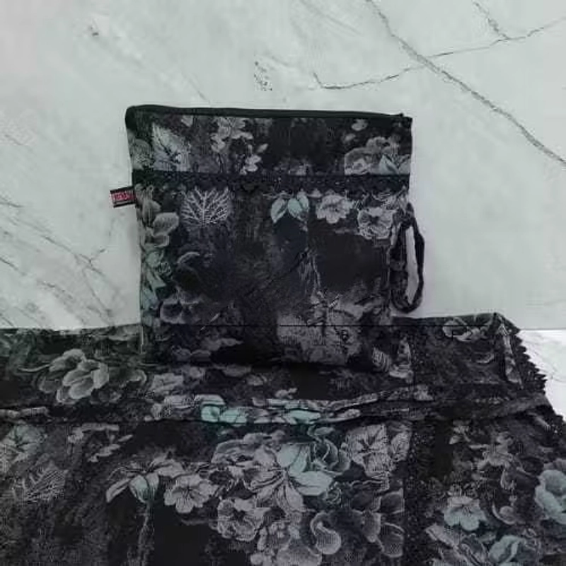 Product image Alifa Shop - Mukena Hitam/Mukena Katun/Mukena Katun Rayon Viscose Premium/Alifa Shop All Size Hitam Motif Random