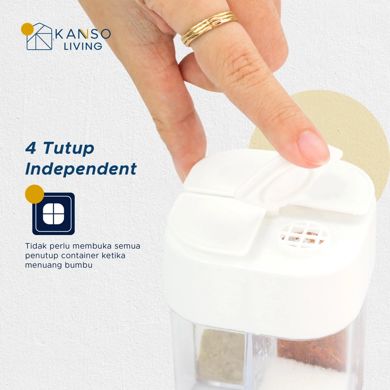 Product image Kanso Living - Kanso Living 4 in 1 Tempat Bumbu Dapur Wadah Bumbu Botol Bumbu Toples 300 Abu-Abu