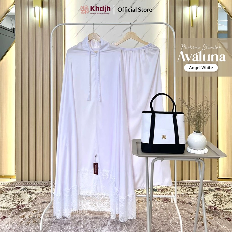 Product image KhadijahLabel - Mukena Dewasa Jumbo Premium Velvet Renda Mewah Terbaru Avaluna Jumbo Angel White