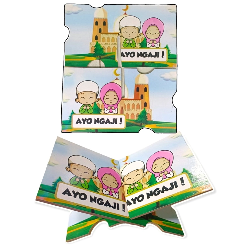 Product image Rumahkita - Rekal Al Quran Ngaji Anak Karakter Kaligrafi 40 x 20 AYO MENGAJI