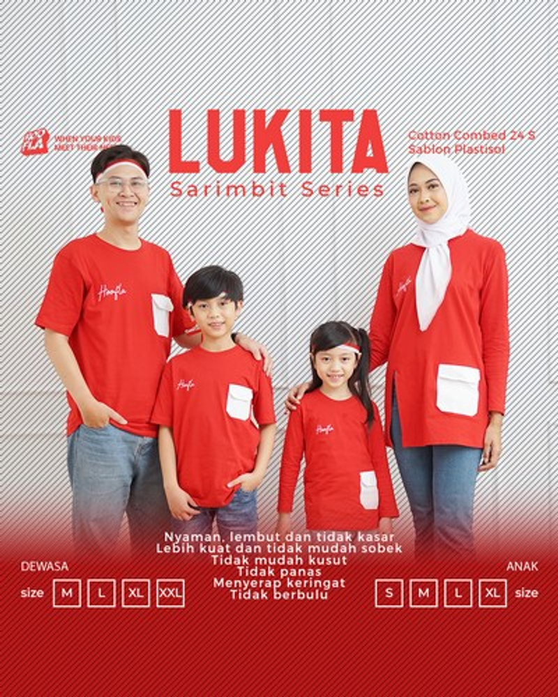 Product image Hoofla - Kaos Dewasa Panjang Lukita Sarimbit Series M Merah