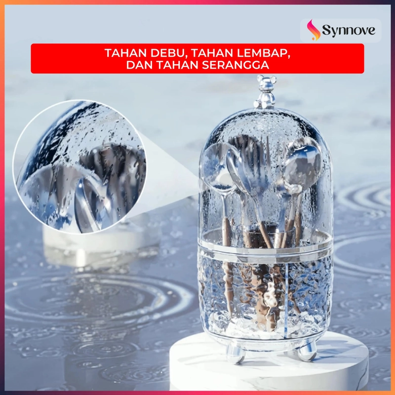 Product image Tempat Sendok Garpu Tertutup Bahan PET Food Grade Tempat Sendok Aesthetic Tertutup Warna Milk White
