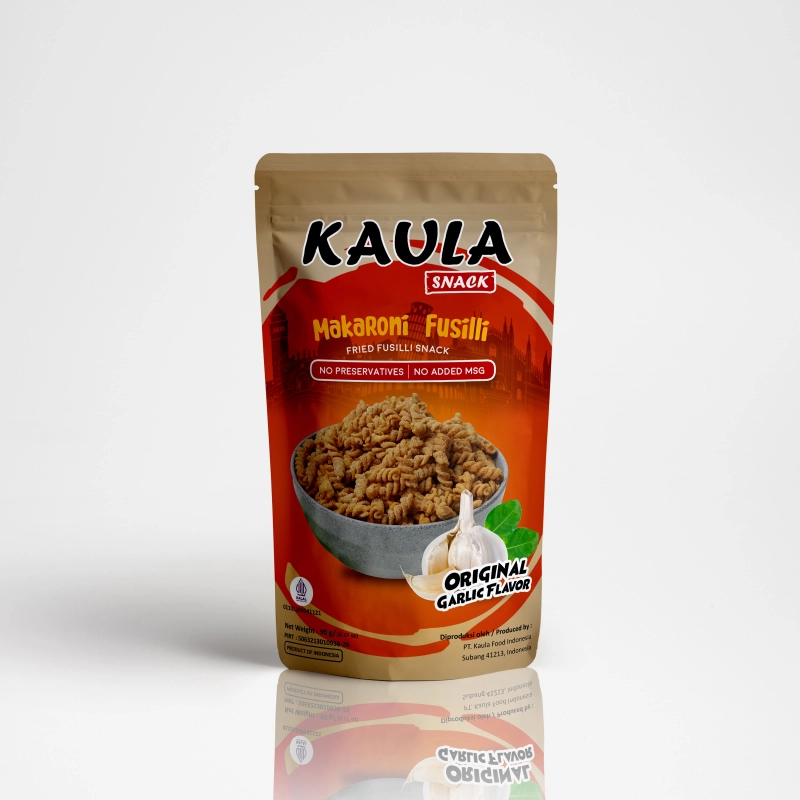Product image Kaula Snack - Kaula Snack - Makaroni Fusilli (Fried Fusilli Snack) 90 gram Original Garlic