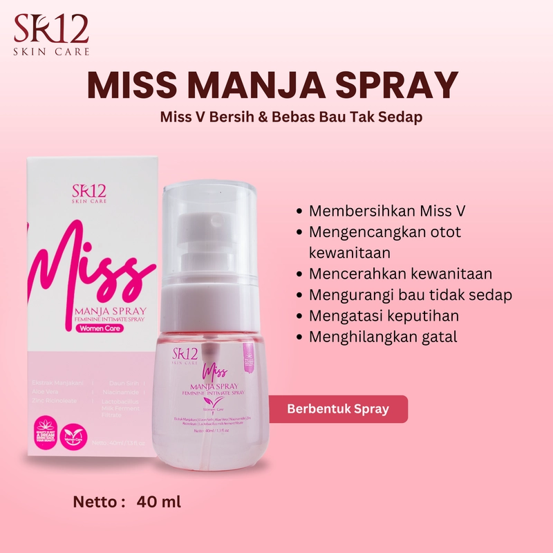 Product image SR12 Miss Manja Wash Dan Spray Mengatasi Bau Tak Sedap Keputihan Dan Gatal-Gatal 40 ml Manja Spray