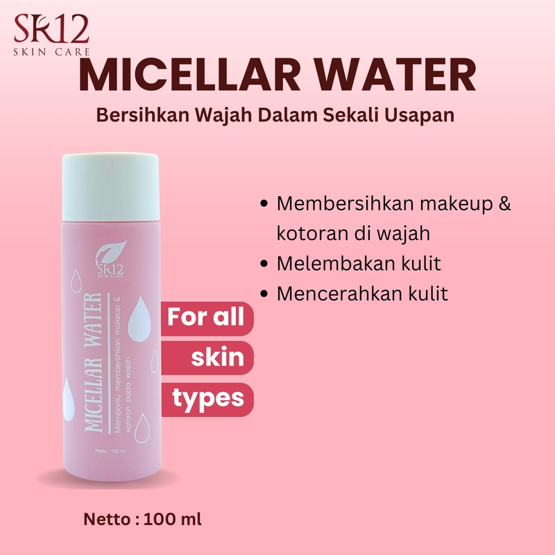 Product image SR12 Micellar Water Membersihkan Kulit Dari Kotoran Dan Makeup Tanpa Dibilas 100 ml Micellar Water