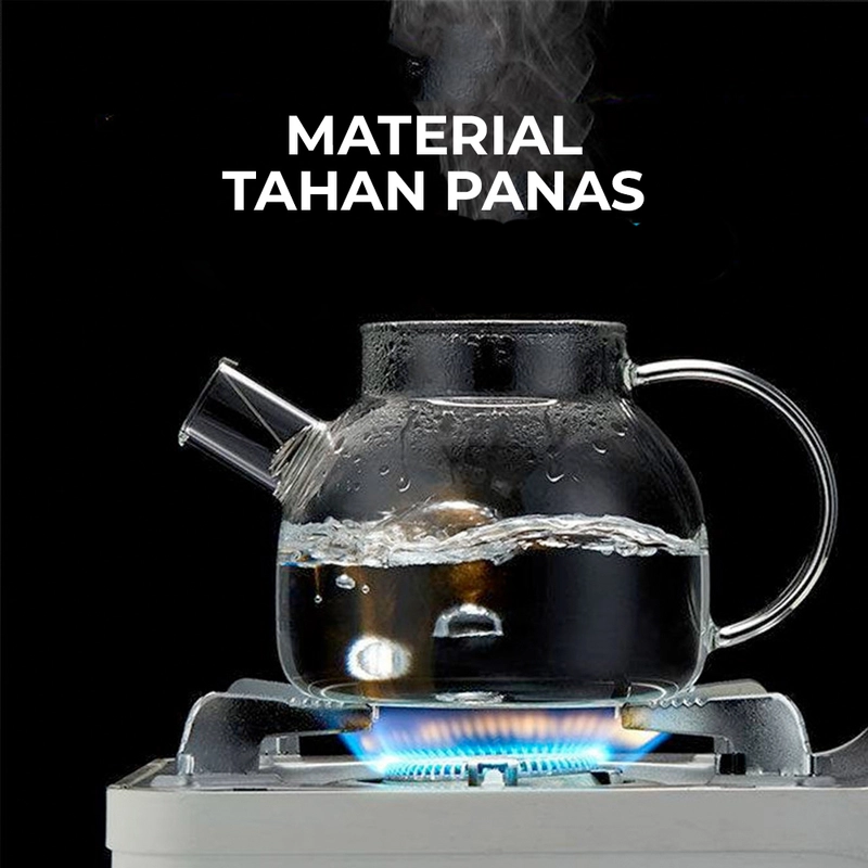 Product image RUMAH RAYA - (PO) Teko Pitcher Teapot Maker Glass 1L- BR-384 1 Liter Putih