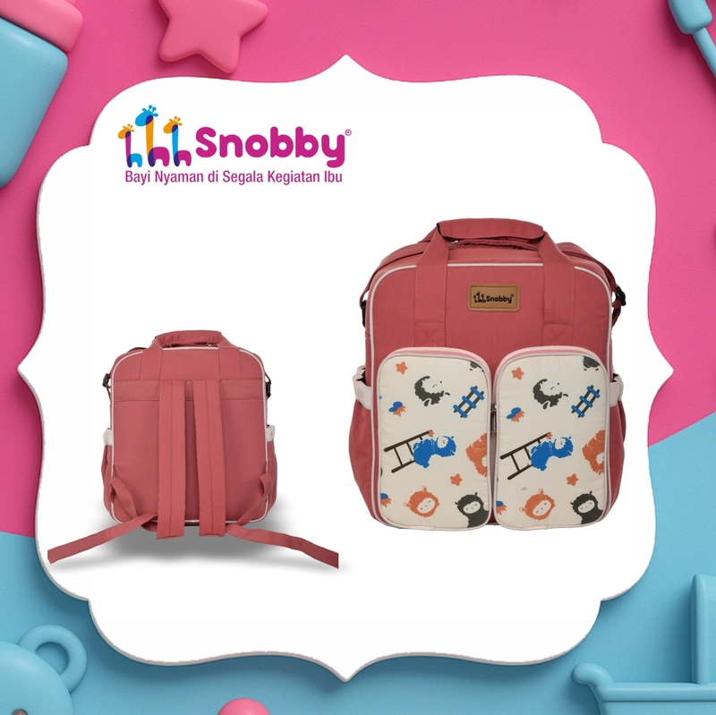 Product image SNOBBY BABY - Tas Bayi Ransel Saku Motif Cria Series SBT8074 Tas Besar salem