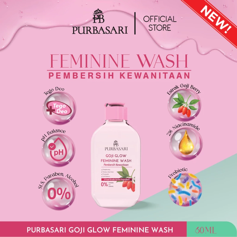 Product image Purbasari - Goji Glow Feminine Wash / Sabun Pembersih Kewanitaan 60ml Goji Pink