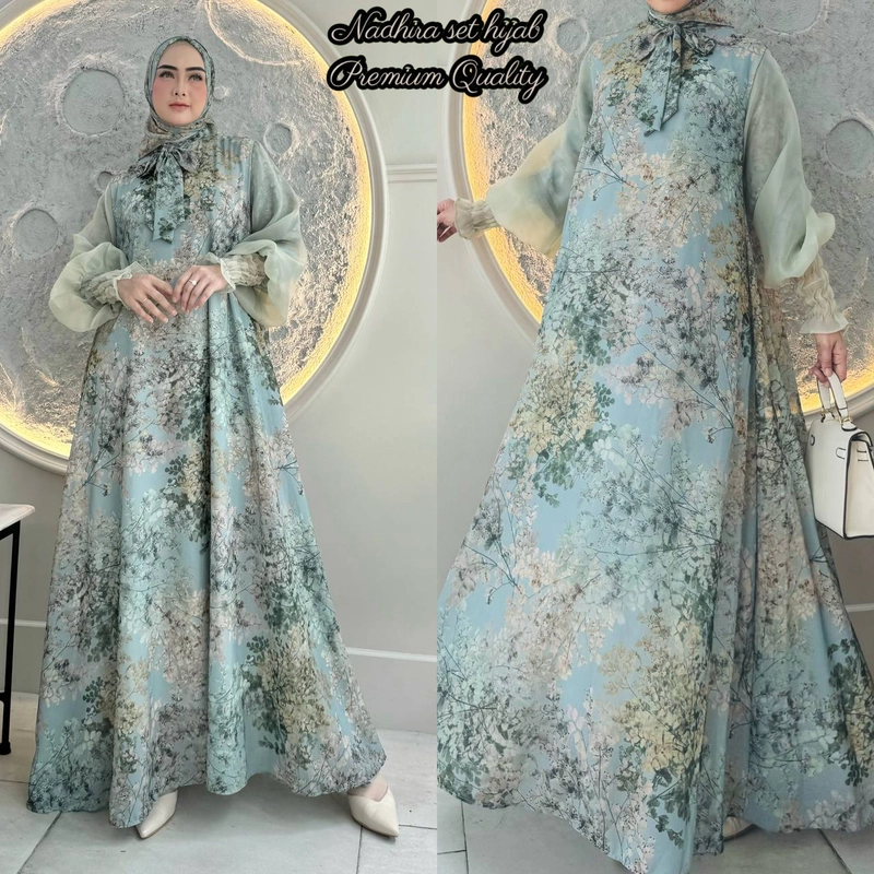 Product image Ks muslim fashion - Nadhira set hijab new Allsize Nadhira mint
