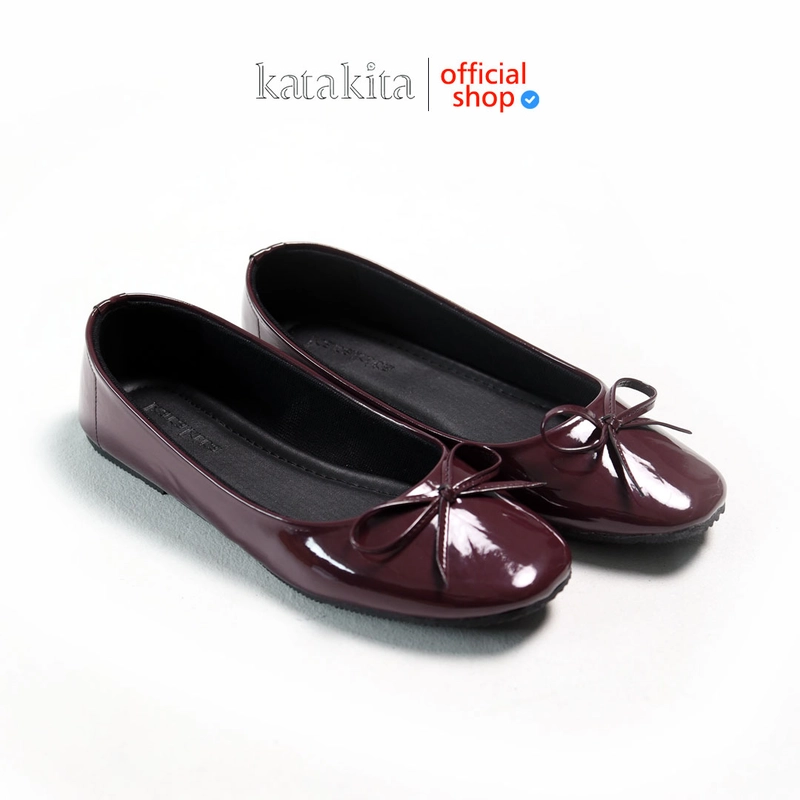 Product image Katakita - Katakita Hawa Flatshoes Wanita 38 Burgundy Glossy