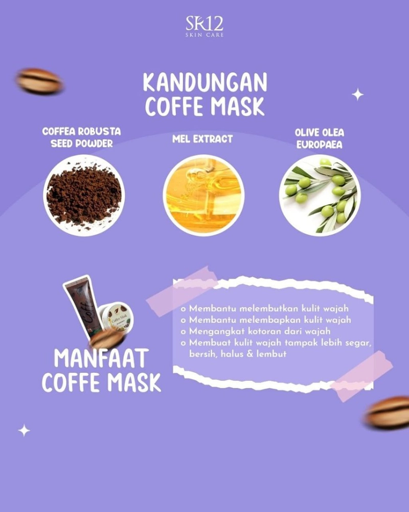 Product image SR12 Coffee Mask Memudarkan Flek Hitam Noda Hitam Bekas Jerawat 20 gr Coffee Mask