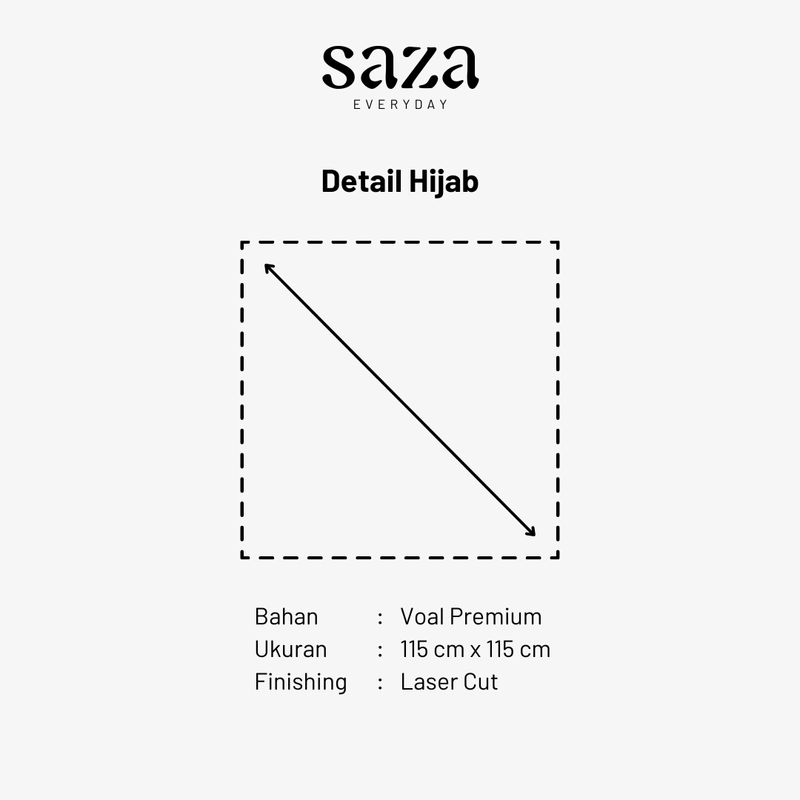 Product image SAZA Everyday - Noura Series Bluish Bloom / Voal Square / Hijab Motif Voal Segiempat / Hijab Motif 115x115 Bluish Bloom