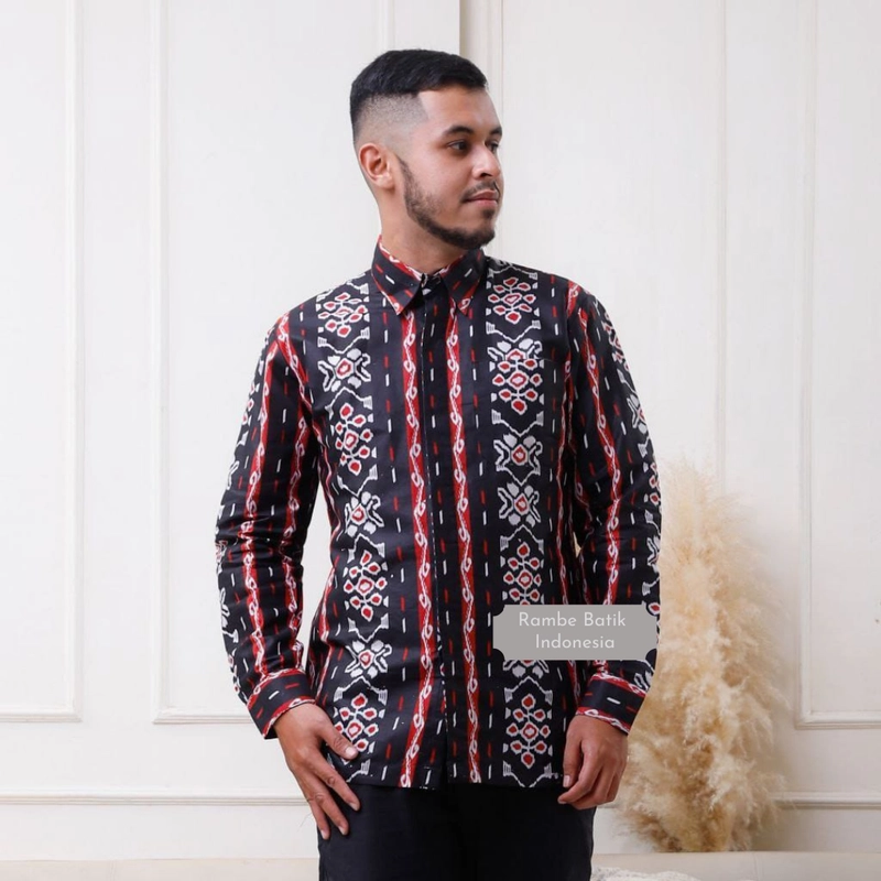 Product image Rambe Batik Indonesia - Gamis Batik Kombinasi Moscrepe Dan Kemeja Batik  - Bisa Beli Pisah M KEMEJA AJA