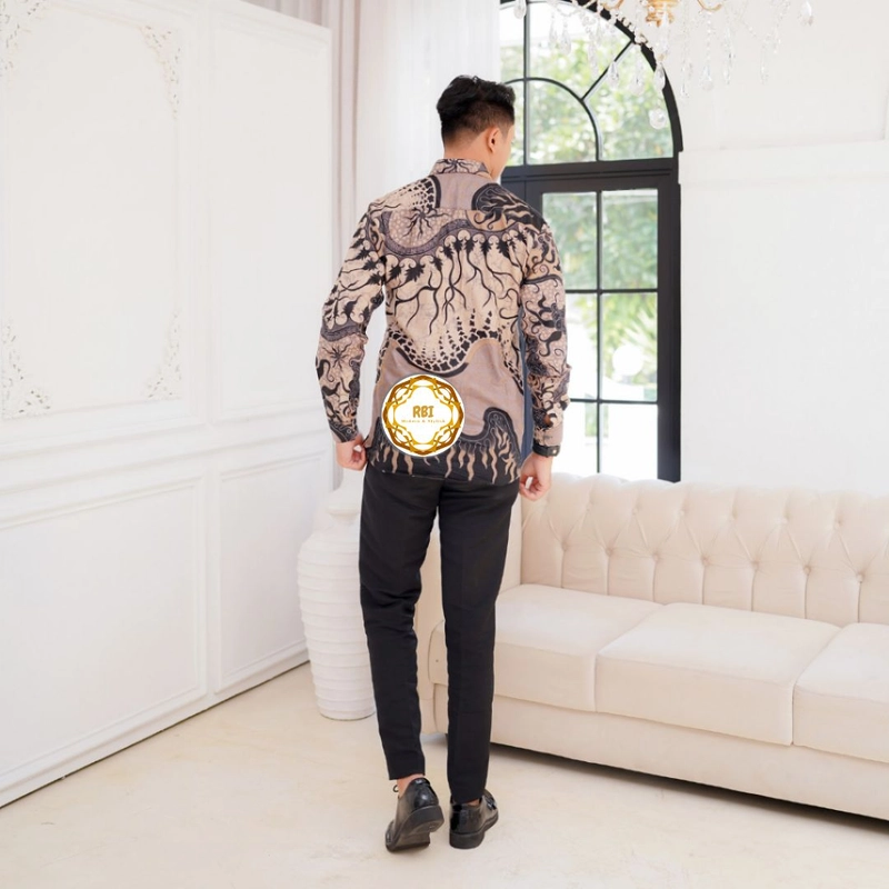 Product image Rambe Batik Indonesia - Set Couple Gamis Milo Premium Kemeja Lengan Panjang Kantor Kondangan Pesta MILO KEMEJA SAJA M