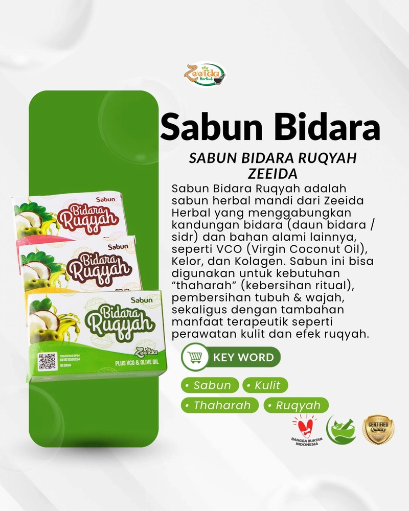 Product image Zeeida Herbal - Sabun Bidara Ruqyah Zeeida Sabun Sabun Bidara Vico