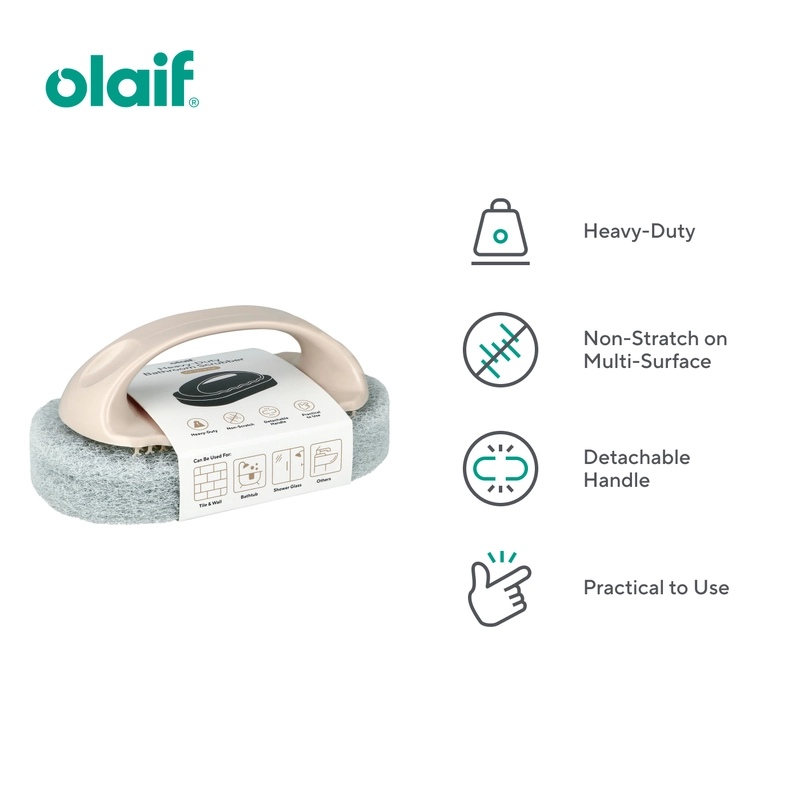 Product image Olaif Heavy-Duty Bathroom Scrubber - Sikat Kamar Mandi / Pembersih Kerak Air / Jamur / Kran / Lantai Kemasan With Handle 1 Pcs