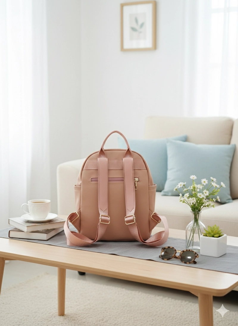 Product image CBL - Ransel NADINE - Tas Ransel Backpack Wanita NADINE Simple Elegant Bahan Nilon Premium Waterproof Ant Small Coklat Tua