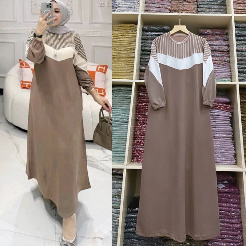 Product image Khisna collection - New Yura drees bahan knit import keren tebel dan elegan Allsize Coklat