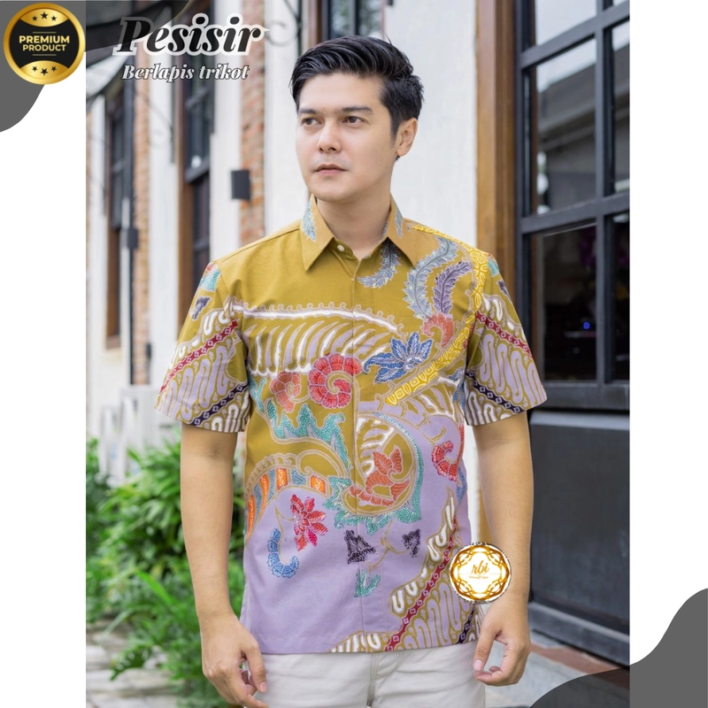 Product image Batik Tulis Pesisir F2 Premium Lengan Pendek Berlapis Trikot S Pesisir F2