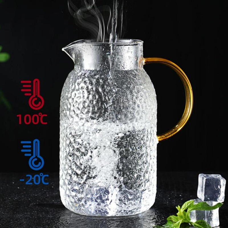 Product image RUMAH RAYA - (PO) Teko Teh Kaca Tahan Panas Glass Pitcher - BR-11 1000 ml Putih / Transparant