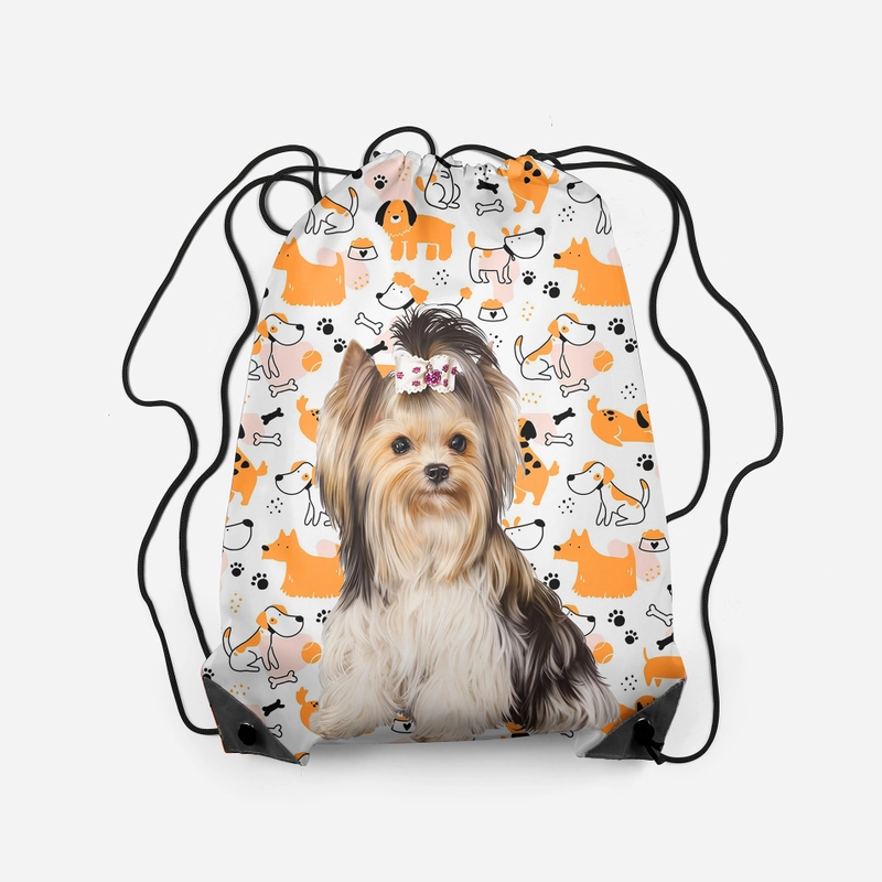 Product image Dewani - Dewani Stringbag Full Print ST-DOG03 Tas Serut Seri Dog 34x45 putih