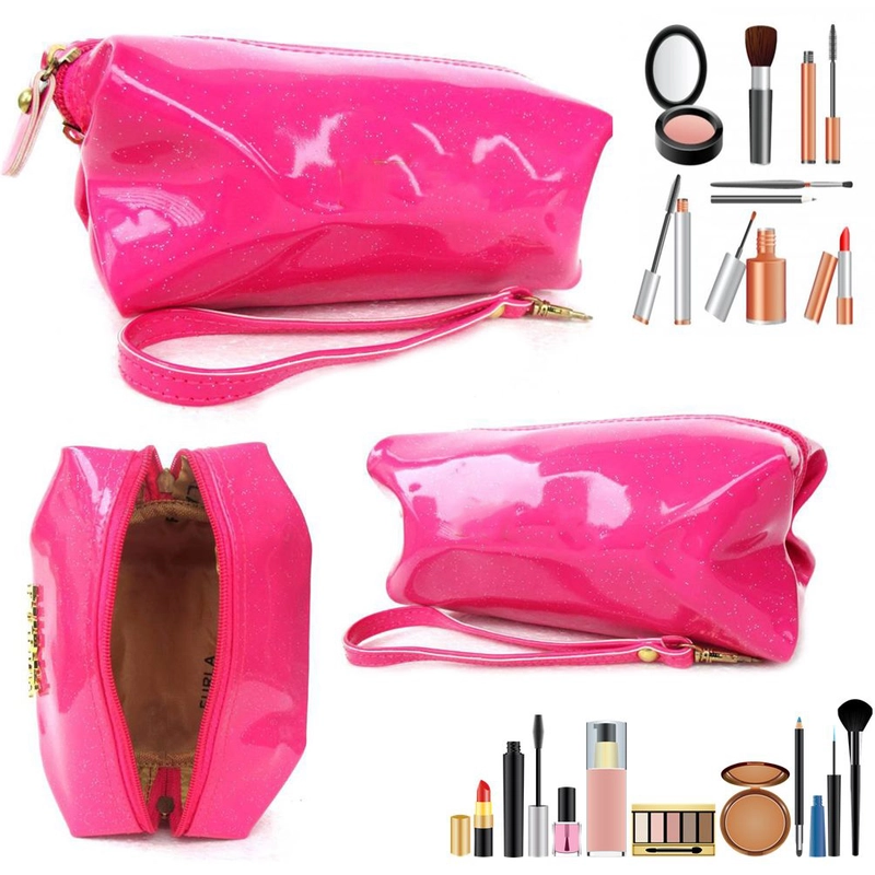 Product image Lanc Fashion - Pouch Dompet Organaizer Makeup aksesoris Glossy WARNA PINK