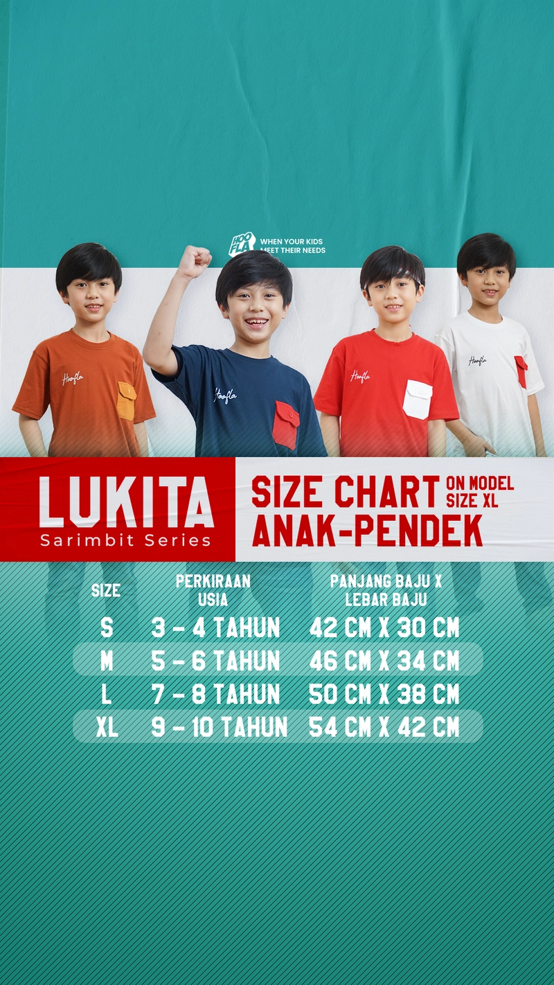 Product image Hoofla - Kaos Anak Pendek Lukita Sarimbit Series S Merah