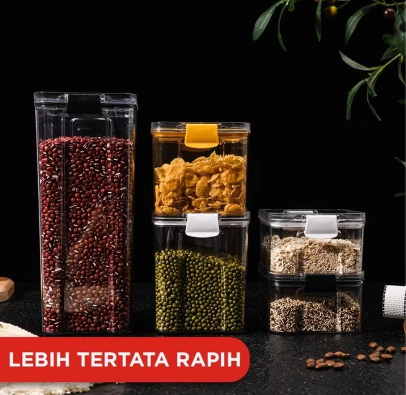 Product image Rizki Electronics - Toples Snack Kedap Udara Bening Kontainer Makanan 460 ml (S) plastik