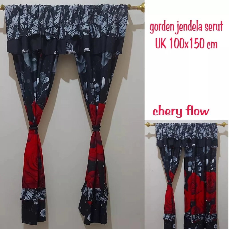 Product image Aneka Collection - Gorden Serut Jendela Ukuran 100 x 150cm Semua Motif jendela serut chery flow