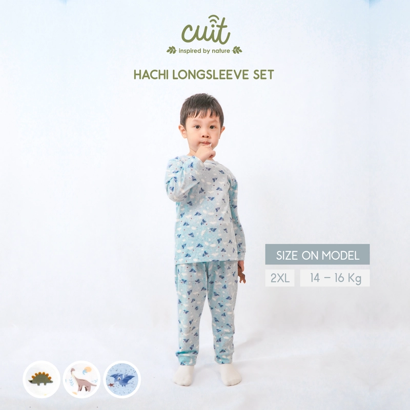 Product image Kintakun Baby - KINTAKUN BABY X CUIT Hachi Setelan Anak Bayi Tangan Panjang Celana Panjang Anak L (1-2 Tahun) Stego Green