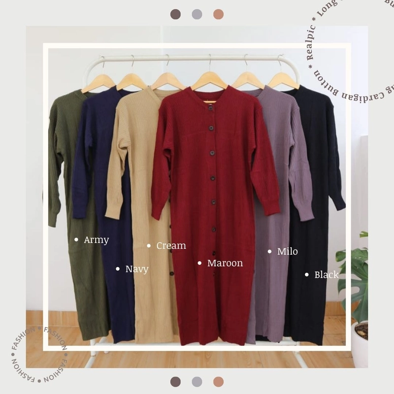 Product image Modesee - Long Cardigan Button Allsize Army