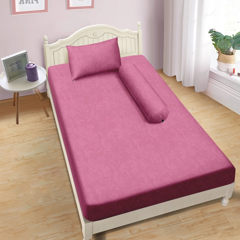 Product image LADY ROSE OFFICIAL - Aloha Max x Ayu Ting Ting Sprei Emboss Fuchsia 90x200x25 Single 90