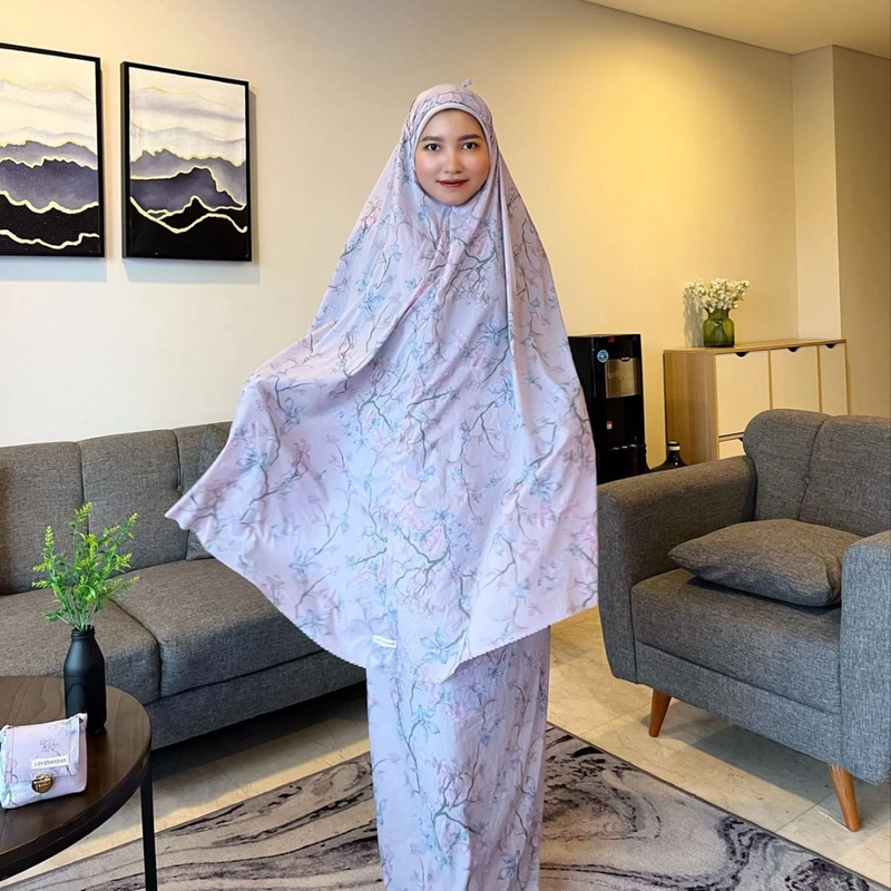 Product image Loverhydar - Mukena Parasut Korea Flower Hana XXL Purple