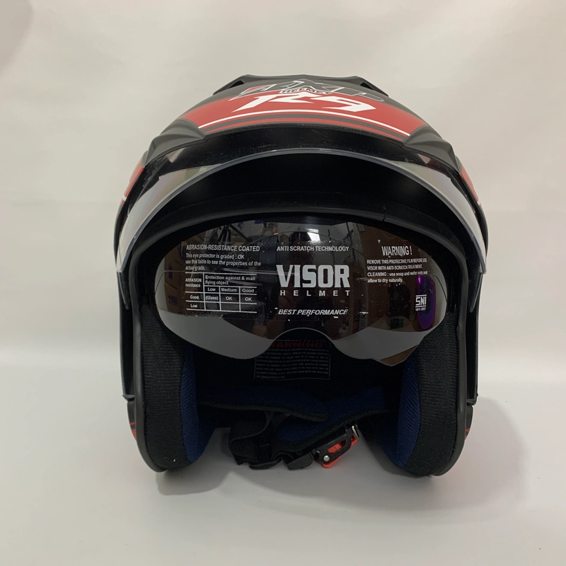Product image CRX Helmet - Helm JP7 R9 Merah Hitam Doff - Double Visor (Kaca Clear & Smoke) Helm SNI Helem Dewasa L R9 Merah Doff