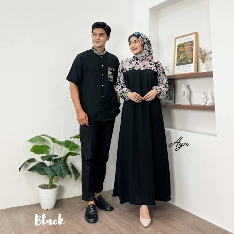 Product image Khisna collection - New set ceruty Tiana Ayuningtyas harga set hijab SEMOTIF Allsize Hitam2