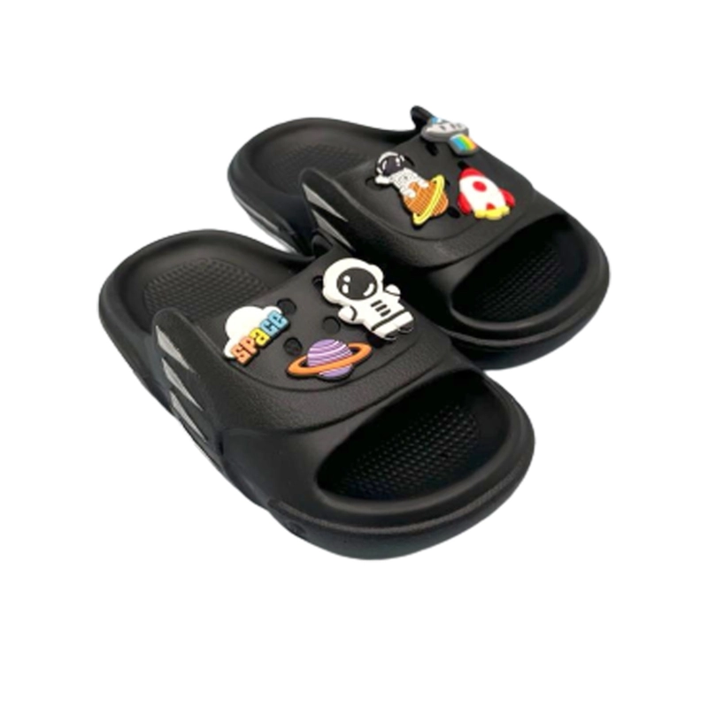 Product image NO LABEL - Sandal Selop Anak Laki-laki Terbaru Karakter Astronot (NL 30) 24-25 HITAM