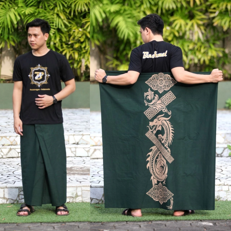 Product image Kois Batik - SARUNG BATIK DEWASA MOTIF NAGA 1 Sarung dewasa Hijau