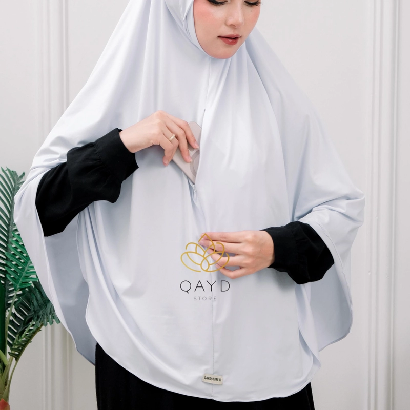 Product image qaydstoreid - BERGO HAJI & UMROH PENUTUP DAGU BAHAN JERSEY PREMIUM Jumbo Putih