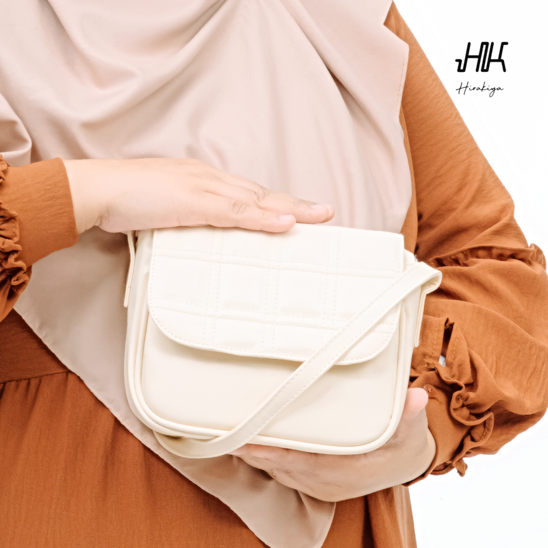 Product image Hirakiya id - Kiky Sling Bag Synthetic Leather Premium Hago Korean Style 15x20x6.5cm Moccacino