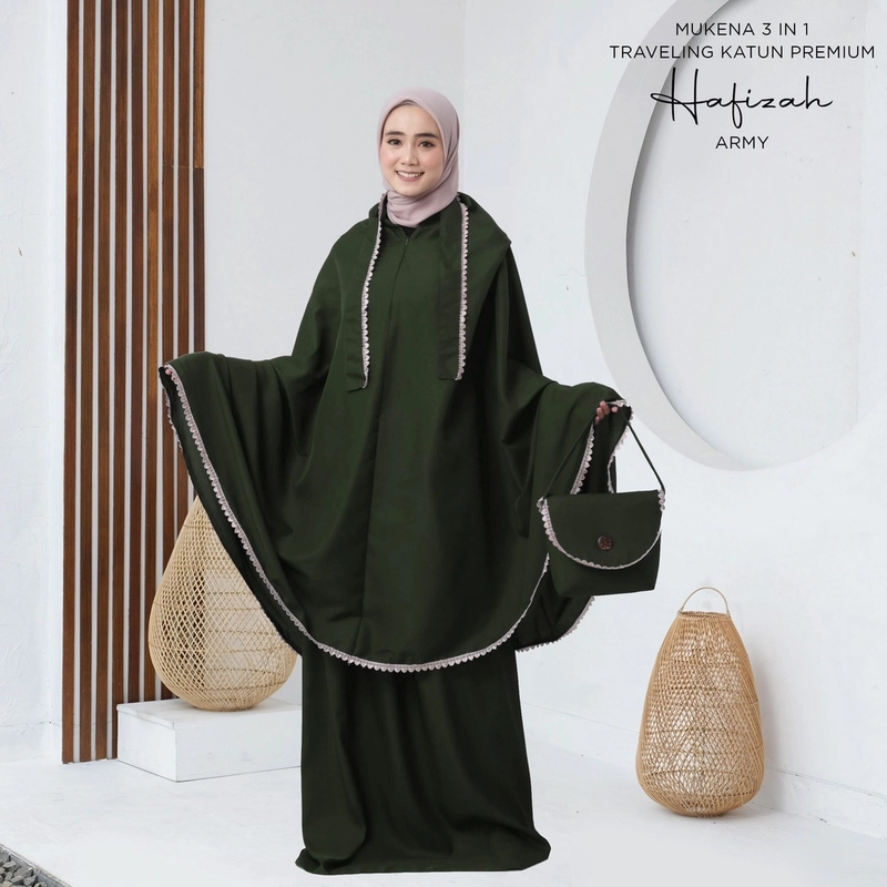 Product image Teeca - Mukena Dewasa Traveling 3in1 Hafizah All Size Army