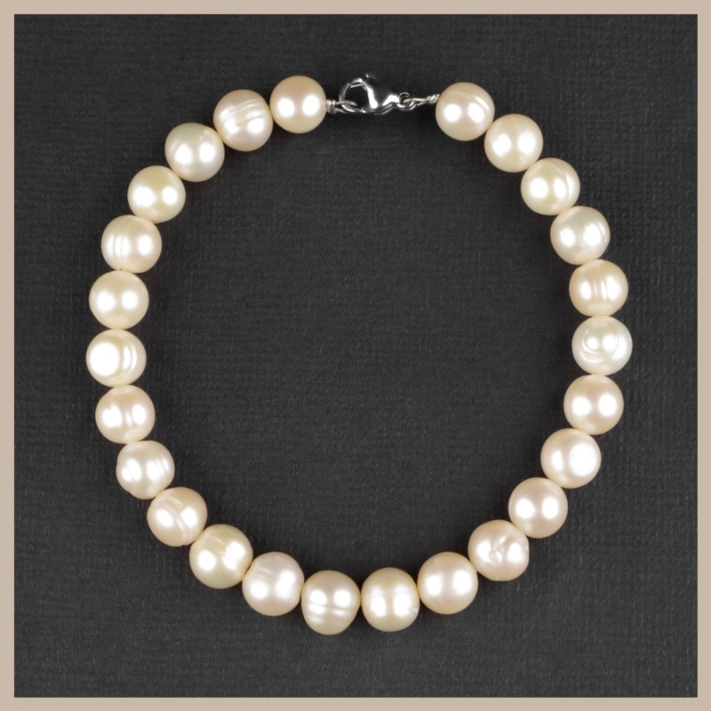 Product image CENTRAL GROSIR GEMSTONE - Gelang Mutiara Asli Bergaransi Good Quality Berkilau Natural Pearl Ori 18cm Putih Mutiara