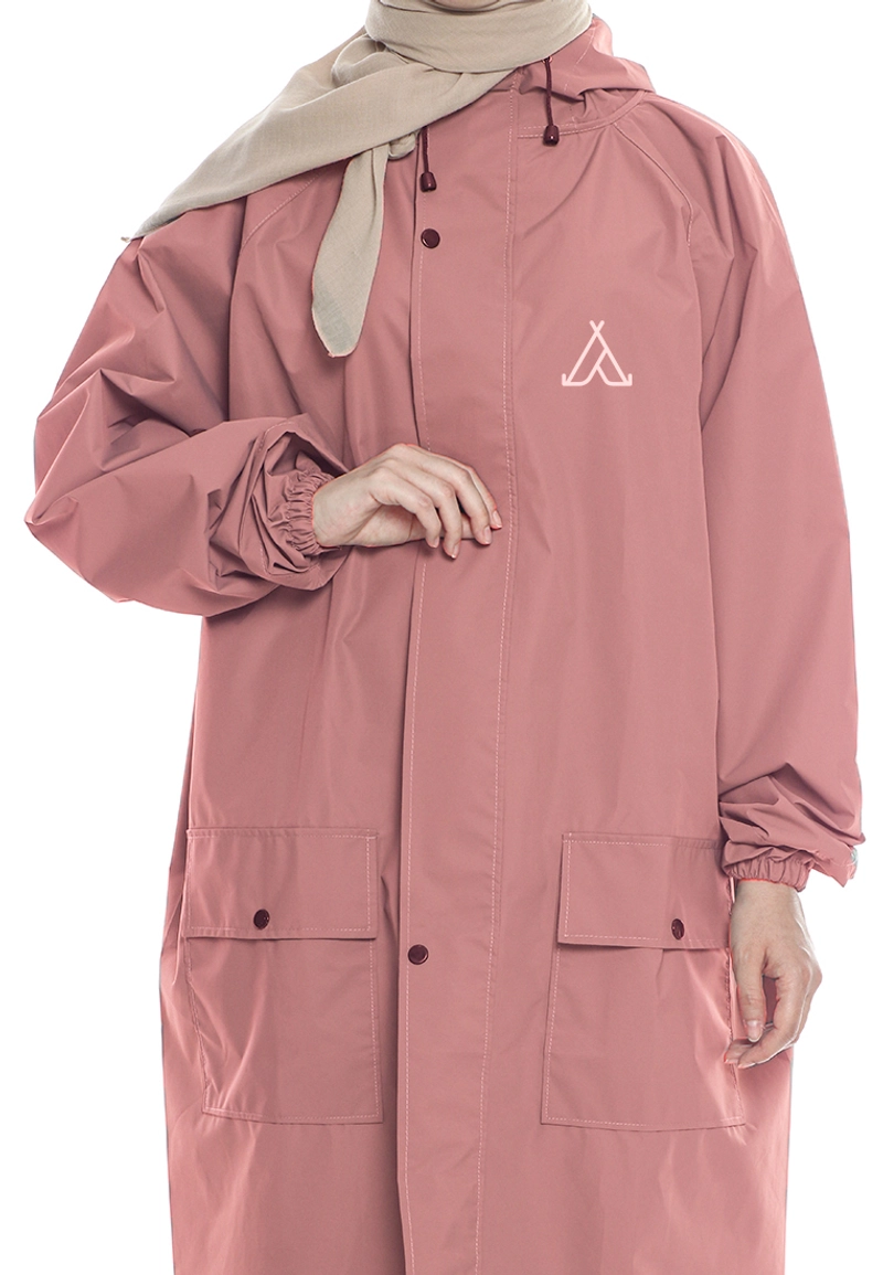 Product image Atva Bags - Atva Bags - Jas Hujan Hijab Varsha Series Dusty Pink All Size Dusty Pink