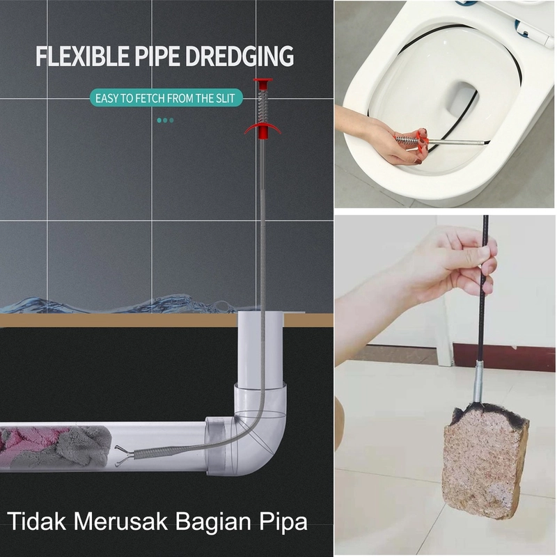 Product image KAHASIL - Alat Kawat Pembersih Lubang Wastafel Kamar Mandi Pengeruk Saluran Pipa Mampet Tersumbat KMJ032 60 CM