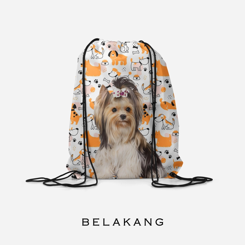 Product image Dewani - Dewani Stringbag Full Print ST-DOG03 Tas Serut Seri Dog 34x45 putih