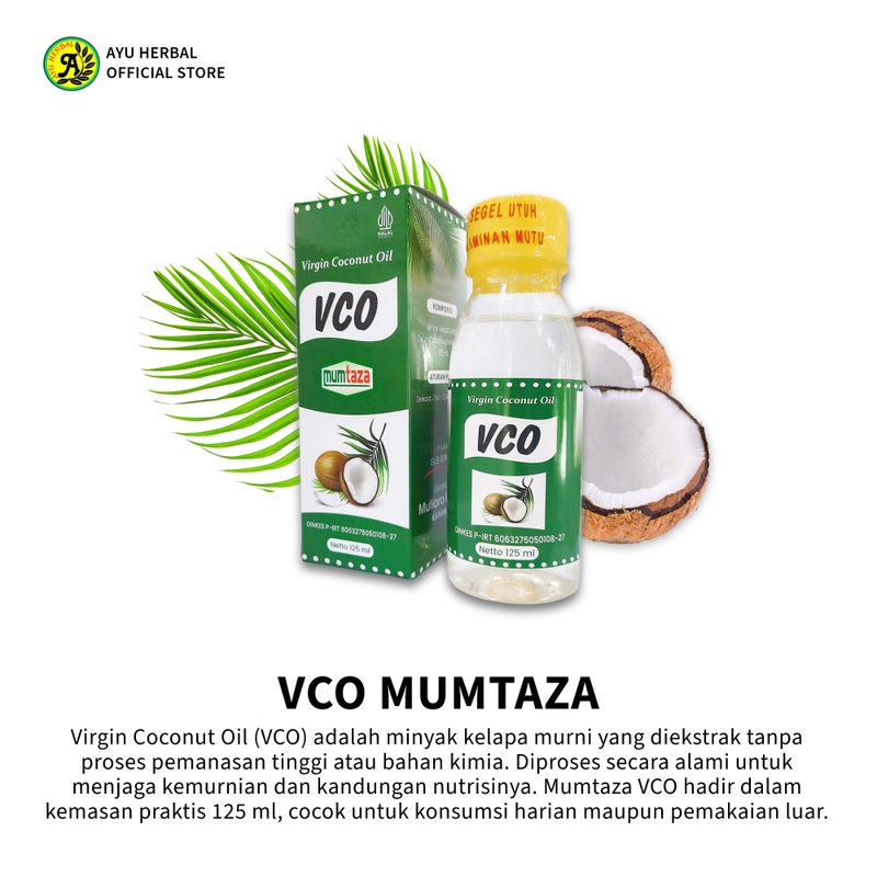 Product image CV. Ayu Group - VCO MUMTAZA - Minyak Kelapa Murni - Herbal Imunitas & Daya Tahan Tubuh - Suplemen Kesehatan 125 ml
