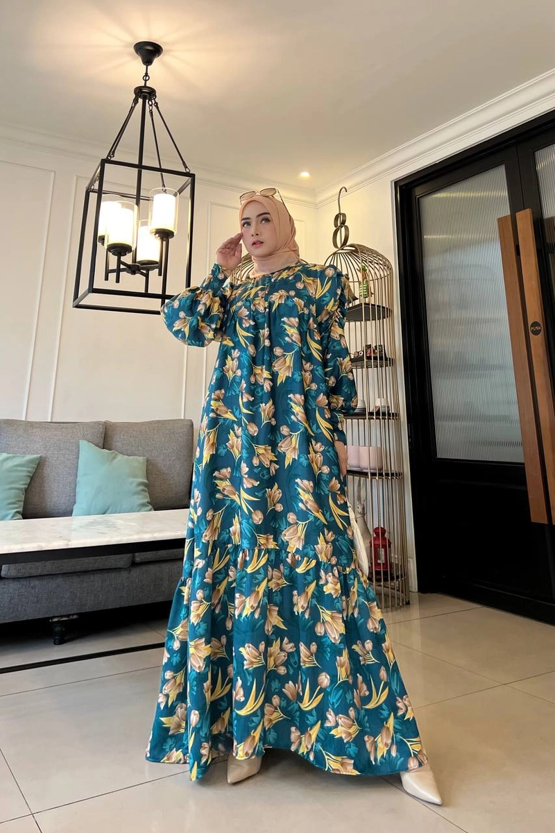 Product image Khisna collection - New drees wanita bunga sepatu best seller model cantik Allsize Emerland