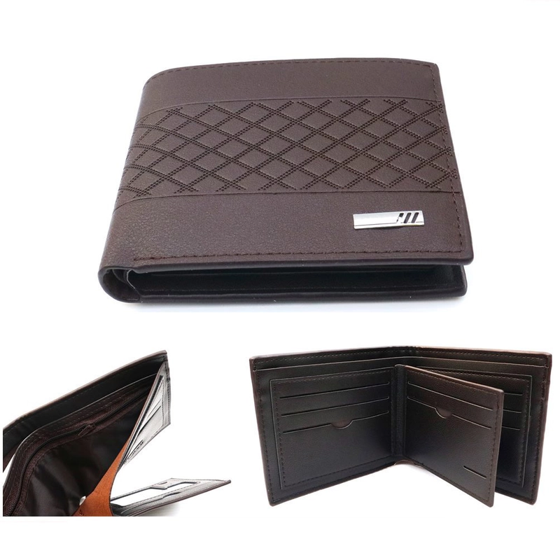 Product image Lanc Fashion - Dompet Cowok Lipat premium Center Embos Grafity WARNA COFFEE