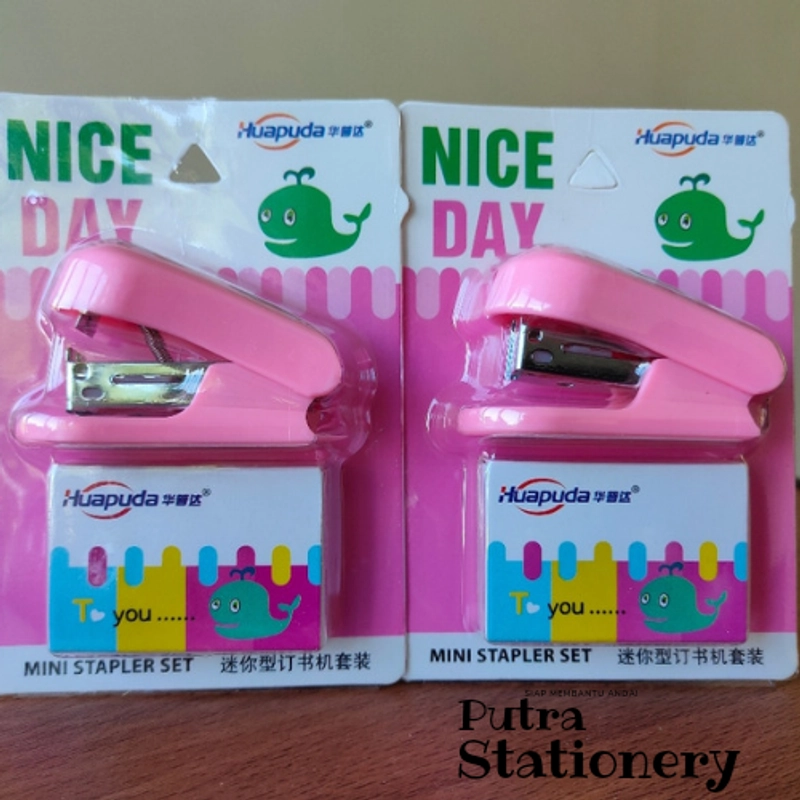 Product image Set Mini Stapler 1 Pcs Merah Muda