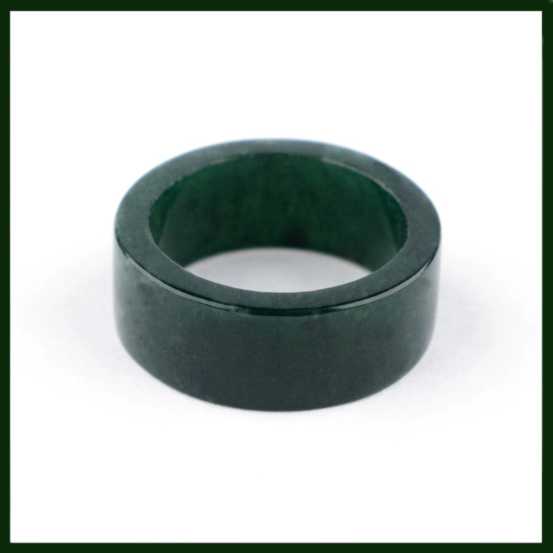 Product image CENTRAL GROSIR GEMSTONE - Cincin Jadeite Jade Natural Ring Batu Giok Asli Hitam Pria Wanita 5 Hijau Tua